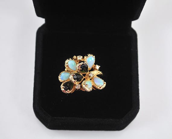 14K Gold Opal Statement Ring - image 2