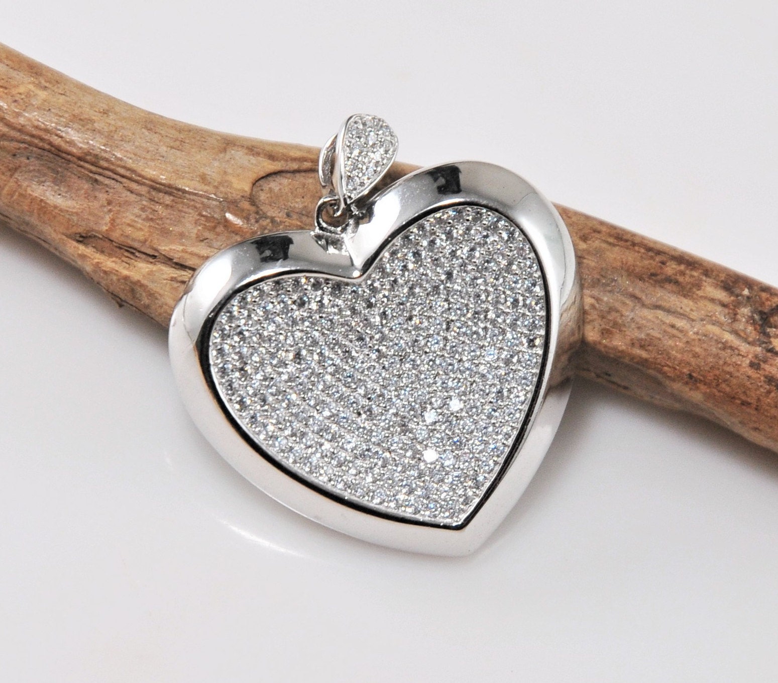 BS 925 CZ Heart Pendant Etsy