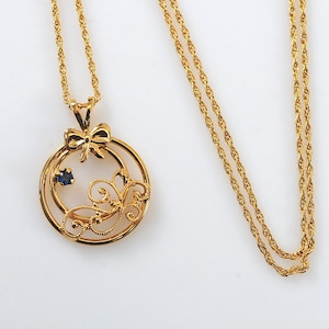 Vintage gold filled saffierketting