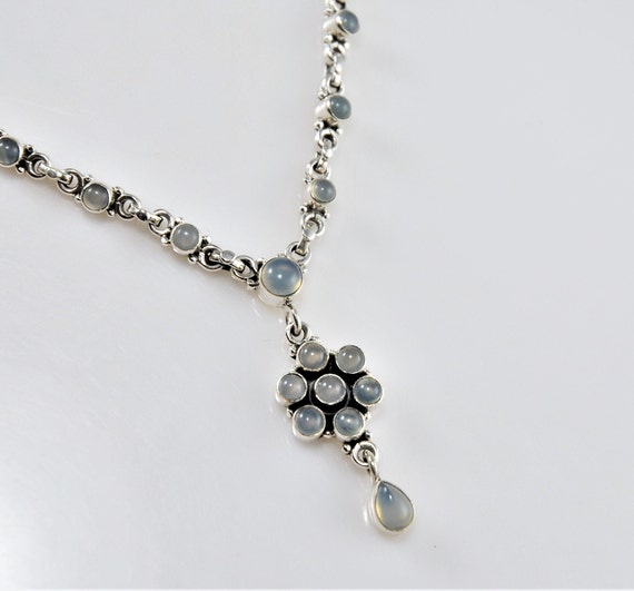 Adjustable Sterling Silver Chalcedony Y Necklace - image 3