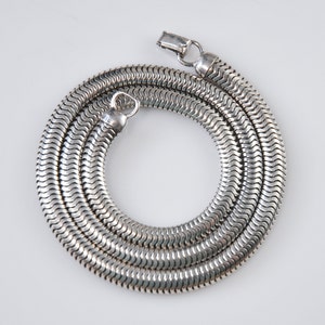 Vintage Forstner Sterling Silver 5mm Omega Snake Chain Choker Necklace