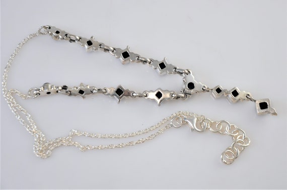 Adjustable Sterling Silver Lapis Y Necklace - image 4