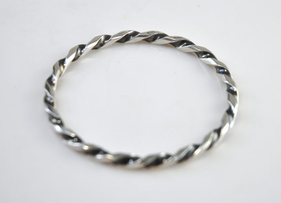 Denmark Designer Sterling Silver Twisted Bangle B… - image 5