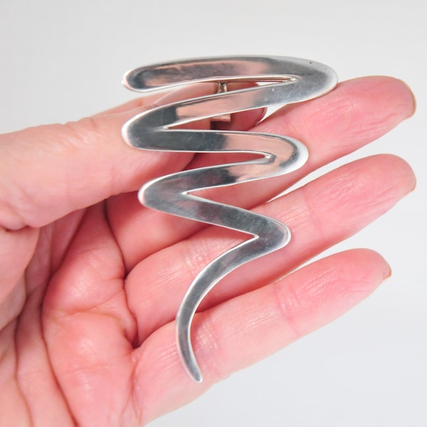 Large Sterling Silver Tornado Brooch Pendant