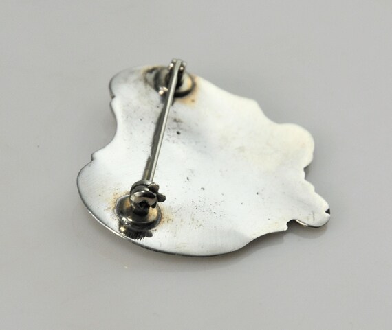 Antique Sterling Silver Floral Brooch - image 4