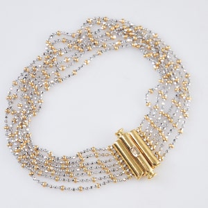 Vintage 18K Gold Two Tone Multi-Strand Bracelet