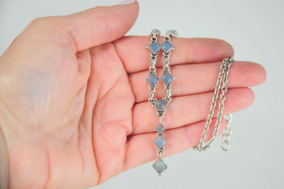 Adjustable Sterling Silver Chalcedony Y Necklace - image 7