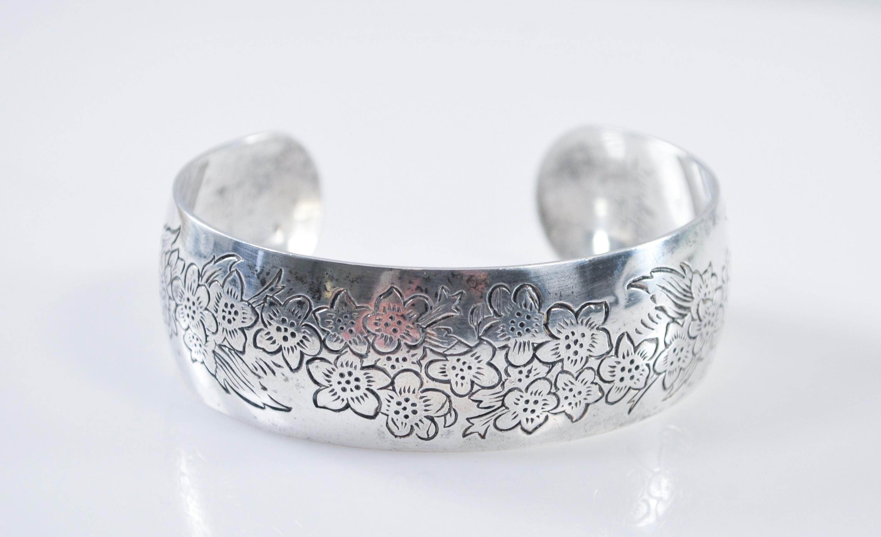 S Kirk & Son Sterling Silver Larkspur Cuff Bracelet - Etsy