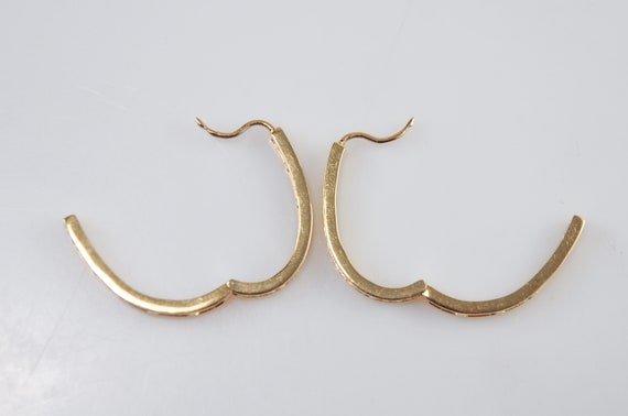 14K Gold CZ Inside Out Earrings - image 6