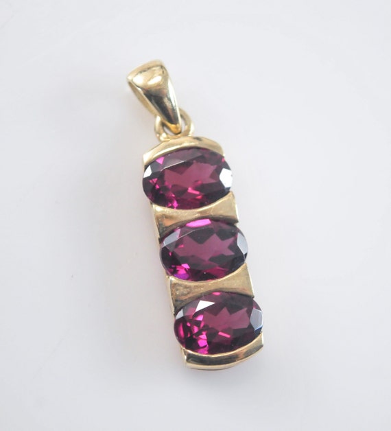 Designer Signed 10K Gold Amethyst Pendant