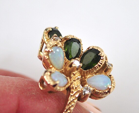 14K Gold Opal Statement Ring - image 9