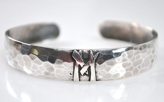 Handmade Sterling Silver Hammered Cuff Bracelet