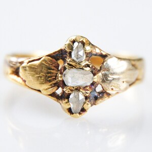 Antique 14K Gold Rose Cut Diamond Ring