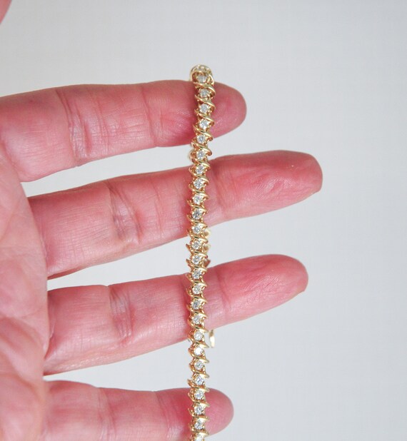 14K Gold 2ctw Diamond Tennis Bracelet - image 7