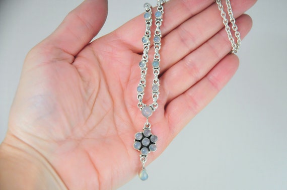 Adjustable Sterling Silver Chalcedony Y Necklace - image 9