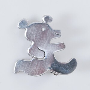 Small Signed Sterling Silver Bear Brooch