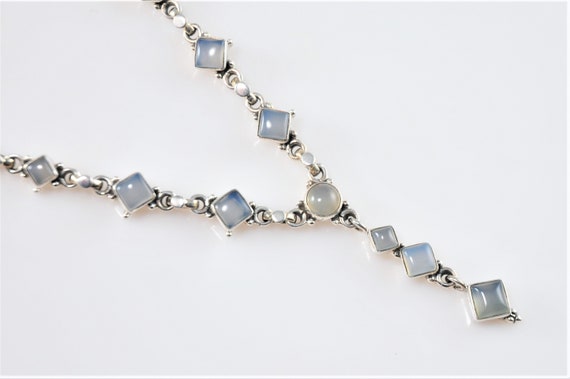 Adjustable Sterling Silver Chalcedony Y Necklace - image 3