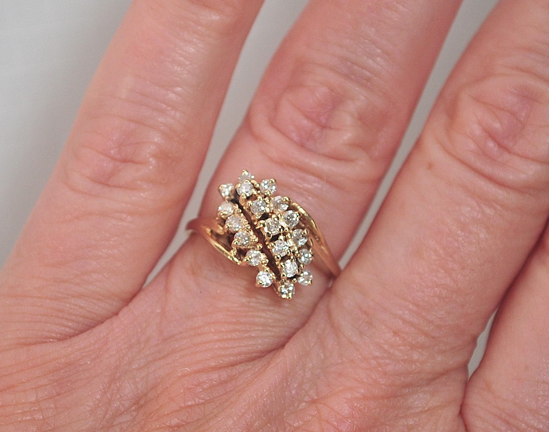 Pyramid Style Rings Wg 14K Gold 1/2 CTW Diamond Pyramid Style Ring - Etsy