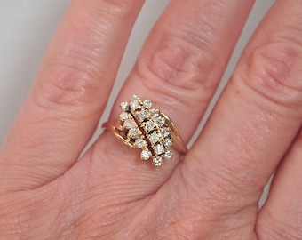 14K Gold 1/2 CTW Diamond Pyramid Style Ring