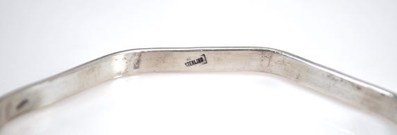 Vintage Octagonal Solid Sterling Silver Bangle Br… - image 3