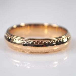 Signed 14K Gold 5mm Wedding Band Ring
