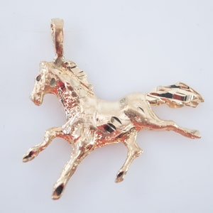 14K Gold Horse Charm Pendant