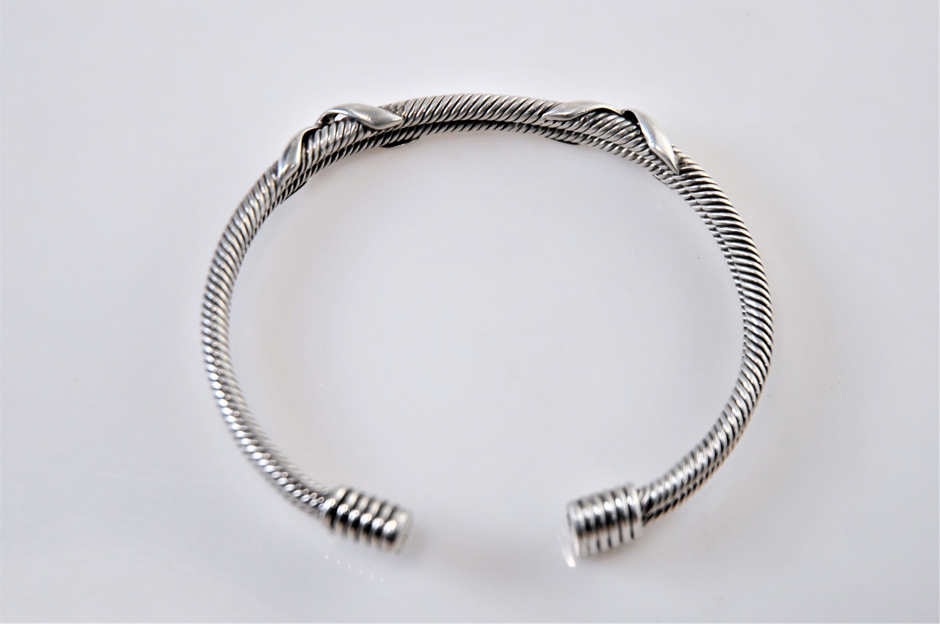 925 Mexico Sterling Silver Cable X Cuff Bracelet - Etsy