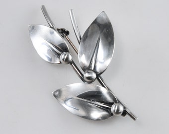 N.E. From Denmark 925 Sterling Leaf Brooch