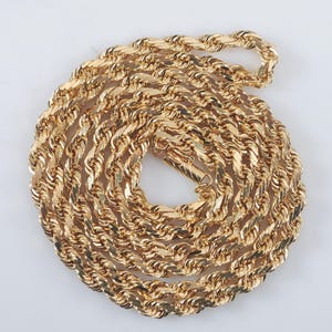 Heavy 14K Gold Rope Chain Necklace