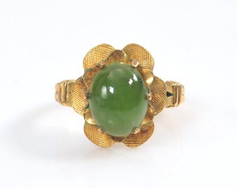 Vintage Gold Filled Clark & Coombs Jade Ring