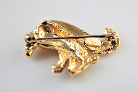 14K Gold Squirrel Brooch Pin - image 5