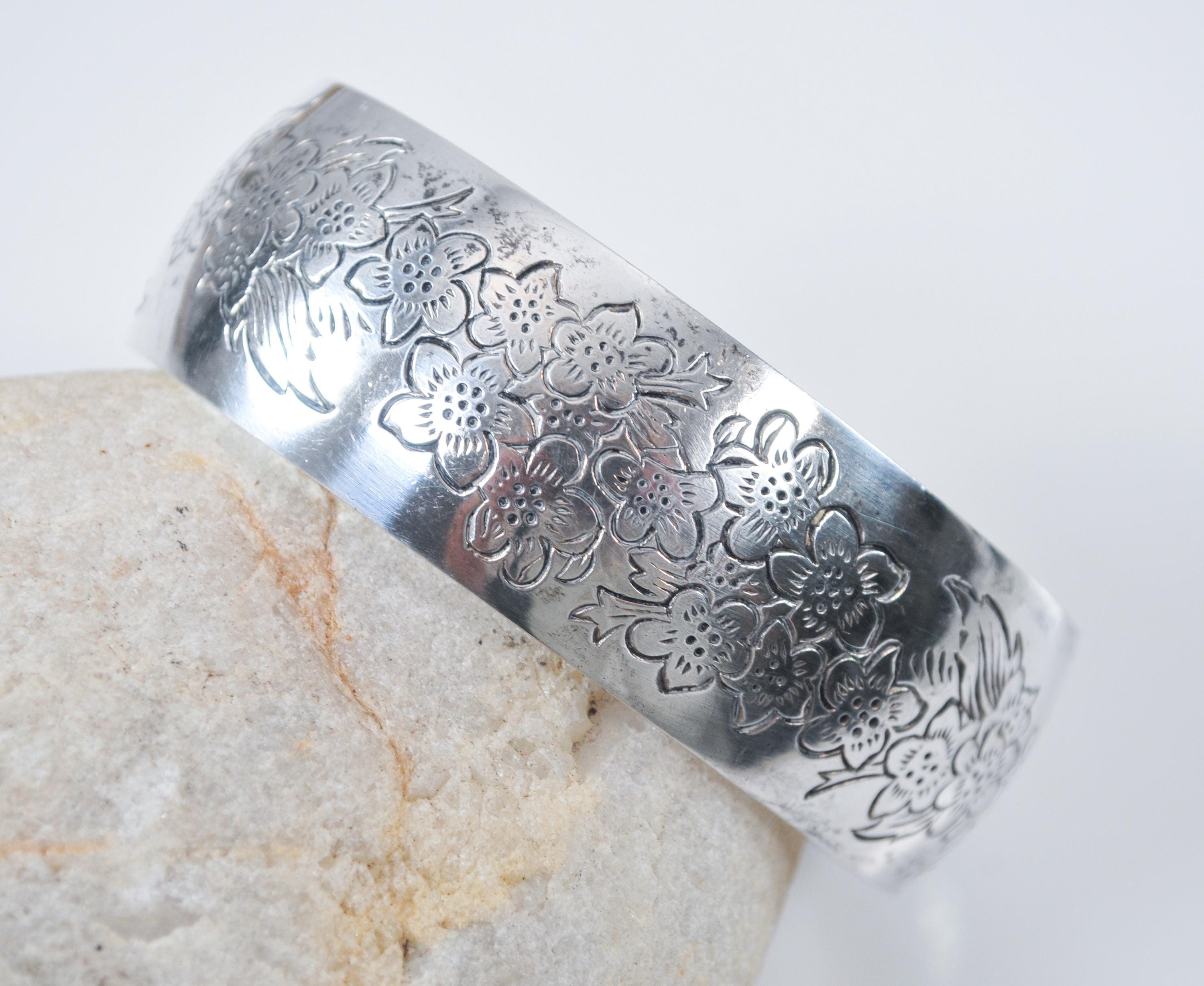 S Kirk & Son Sterling Silver Larkspur Cuff Bracelet - Etsy