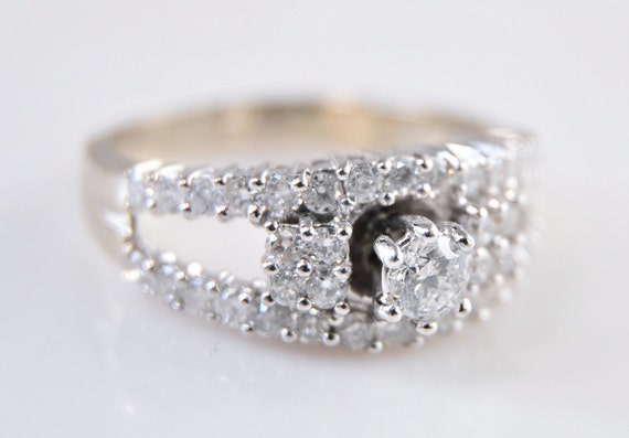 Vintage 14K White Gold 1ct tw Diamond Ring - image 4