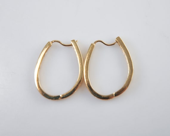 14K Gold CZ Inside Out Earrings - image 5