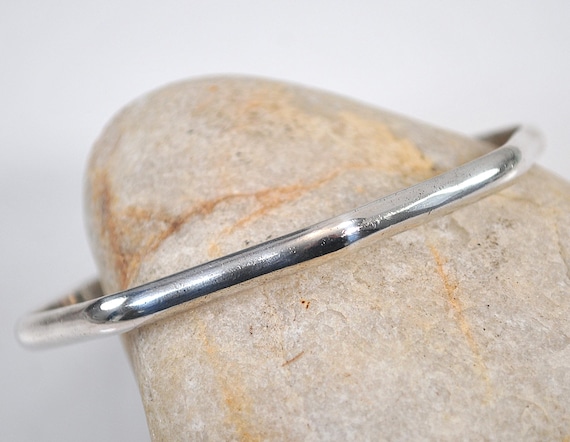 Vintage Octagonal Solid Sterling Silver Bangle Br… - image 1