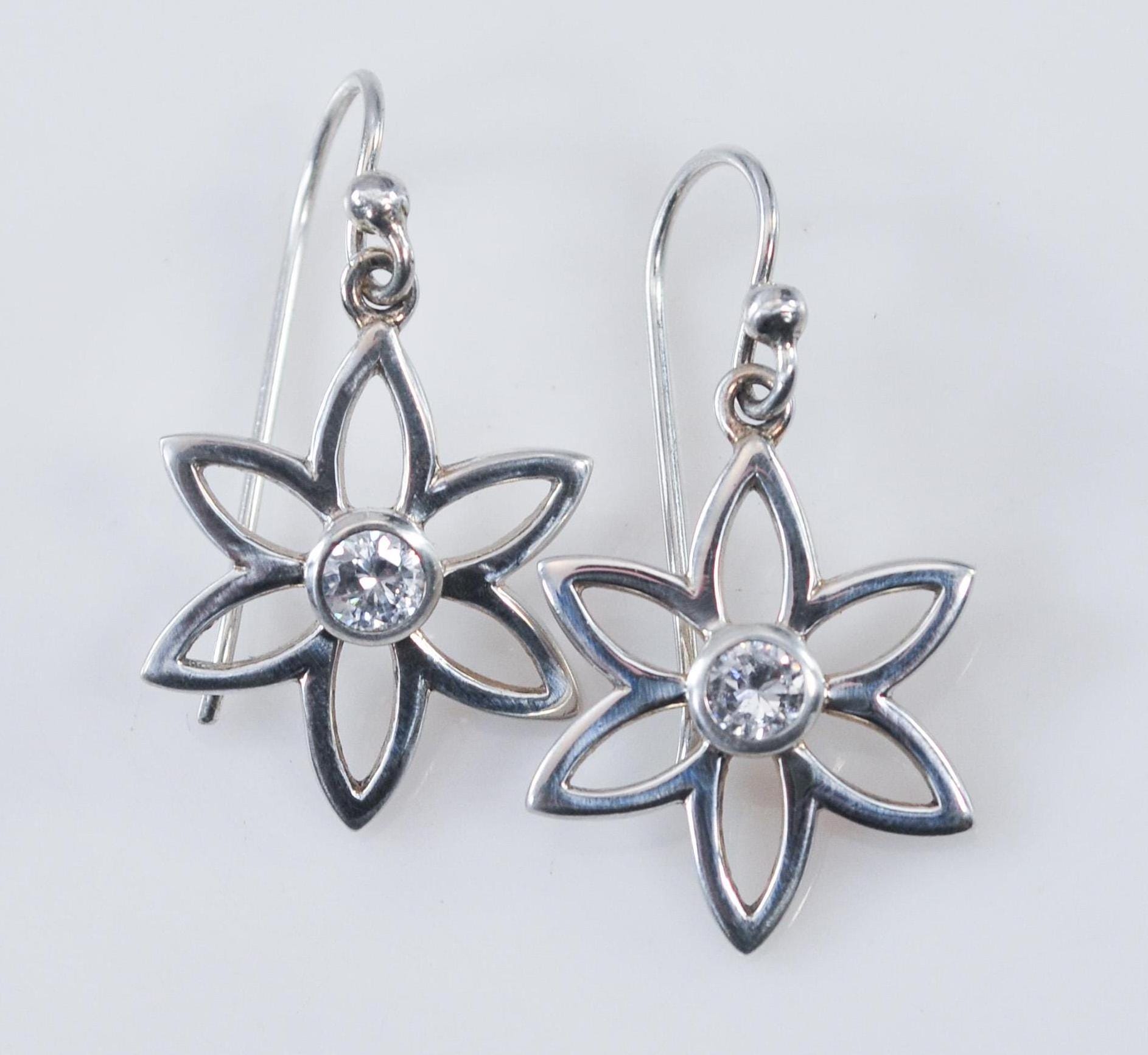 Silpada Sterling Silver CZ Flower Earrings - Etsy
