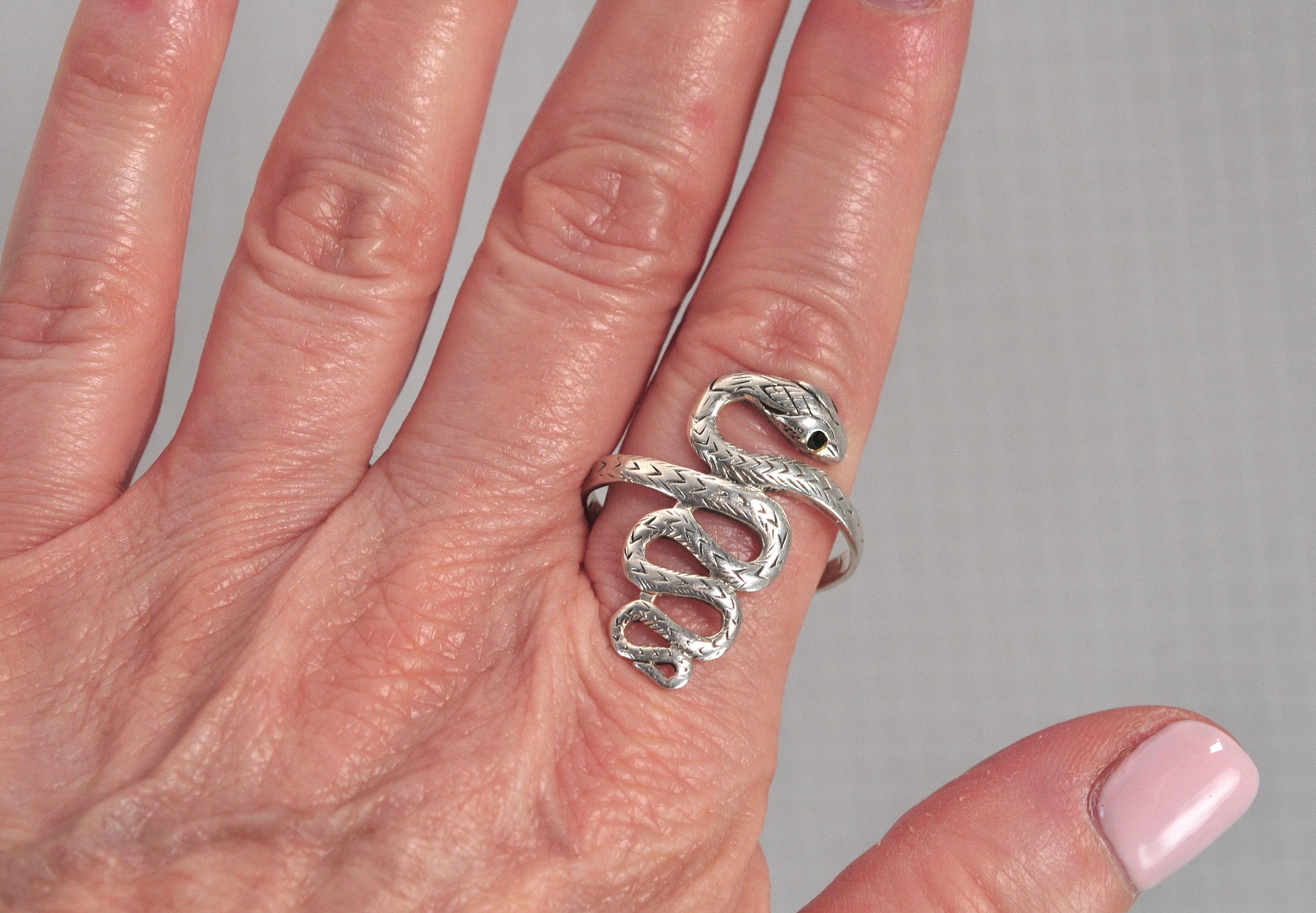 Sterling Silver Snake Ring - Etsy