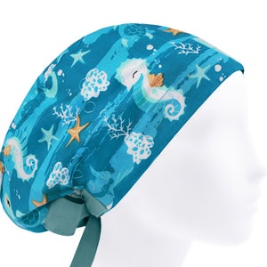 Surgical scrub hat, scrub caps, or scrub hats, scrub cap octopus, underwater world
