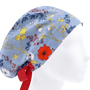 Surgical scrub hat, scrub hats, womens scrub caps, floral scrub cap