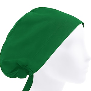 Solid Green Scrub Cap: Organic Cotton Surgical Hat
