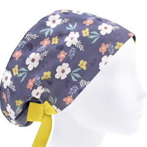 Surgical scrub hat, scrub hats, womens scrub caps, floral scrub cap