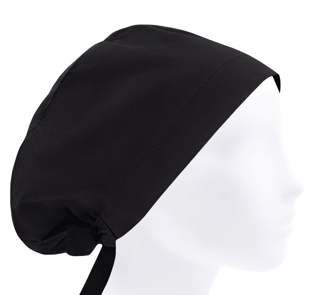 Scrub Cap, Scrub Hat, Surgery Caps, Surgical Hats, Solid Black or Hat