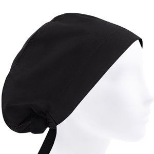 Scrub cap, scrub hat, surgery caps, surgical hats, solid black or hat