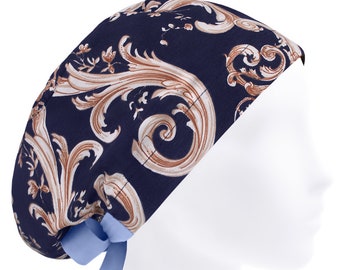 Scrub cap for women, scrub hats, surgery caps, royal monogram scrub hat