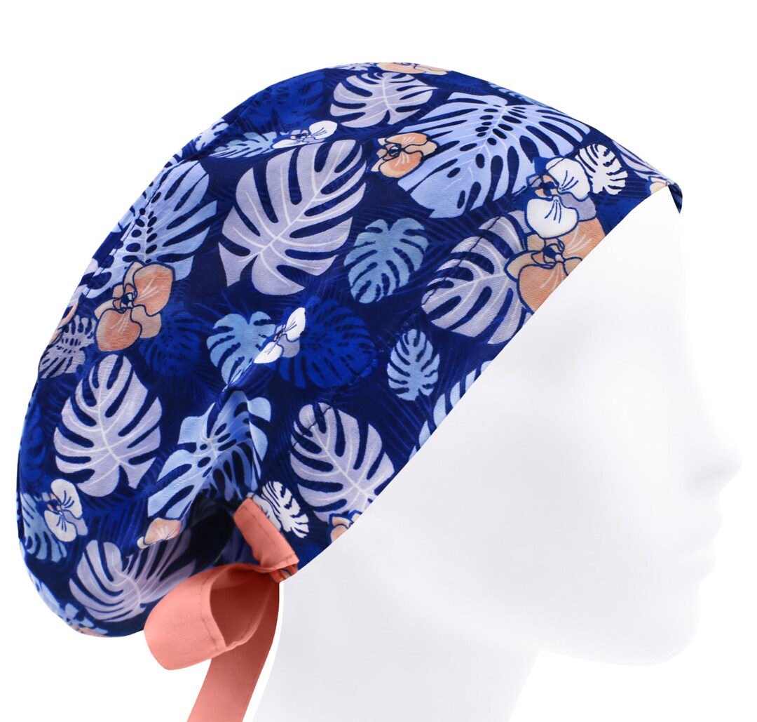 Surgical Scrub Hat, Surgery Caps, Scrub Hats, Monstera Scrub Cap Etsy