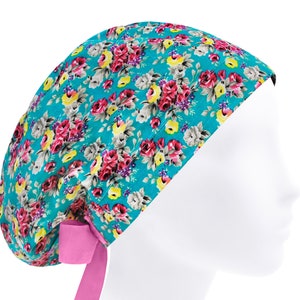 Scrub cap, scrub hat, surgery caps, surgical hats floral