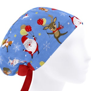 Christmas scrub cap, scrub hats, surgical cap women, nurse scrub hat