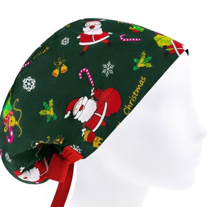 Christmas scrub cap, scrub hats, surgical cap women, nurse scrub hat