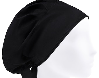 Surgical cap women, scrub hats, surgery caps, nurse hat, solid black