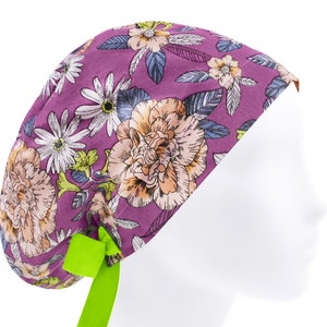Womens scrub caps, scrub cap, surgical scrub hat, scrub hats floral